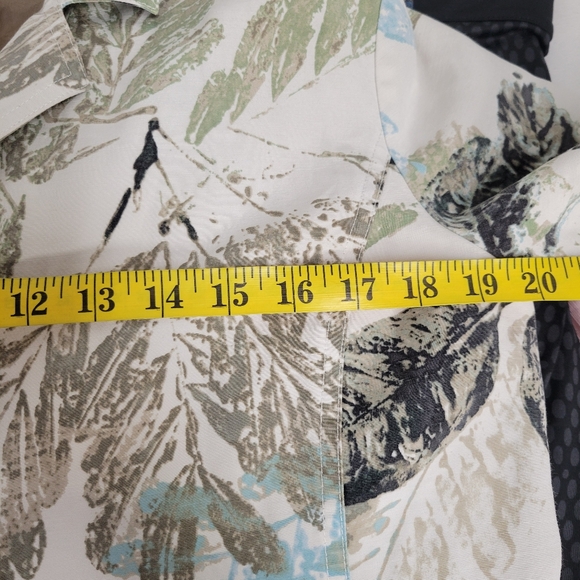 Beatiful Spring Jacket Womens 1  White Blazer Long  Tress Leaves Cotton/ Silk - Picture 7 of 9